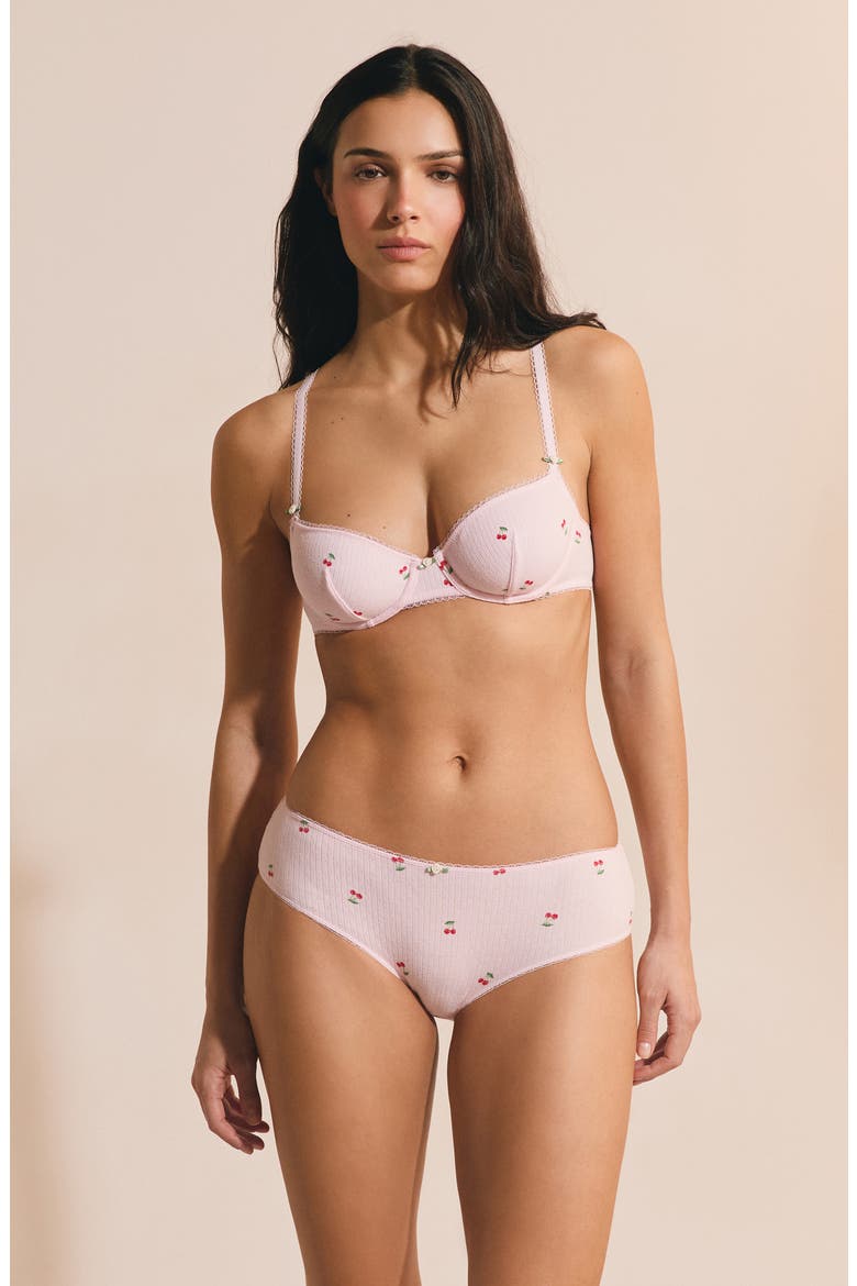 Sleepover Classique Underwire Stretch Cotton Balconette Bra, Alternate, color, IMP FOND ROSE