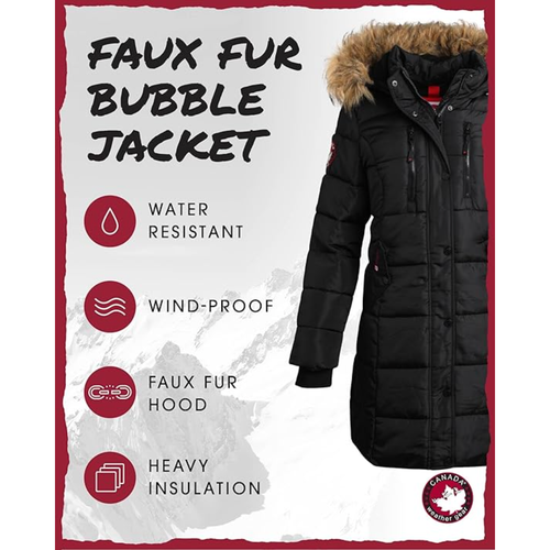 Canada Weather Gear Heavyweight Long Parka Jacket In Black