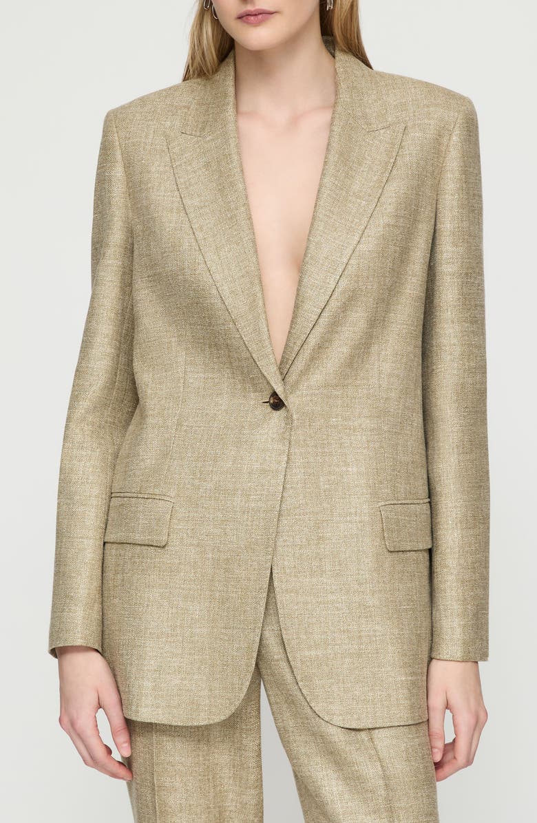 Lafayette 148 New York Marled Panama Weave Blazer, Main, color, 