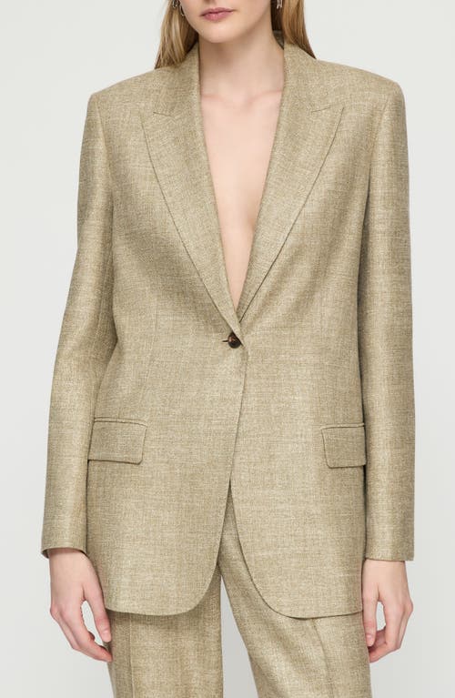 Lafayette 148 New York Marled Panama Weave Blazer In Loden Green Multi