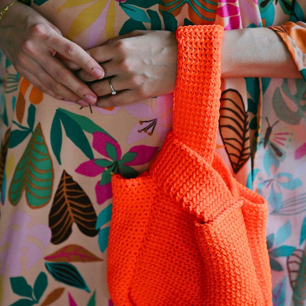 PINK HALEY Mackenzie Knit Clutch, Alternate, color, Orange