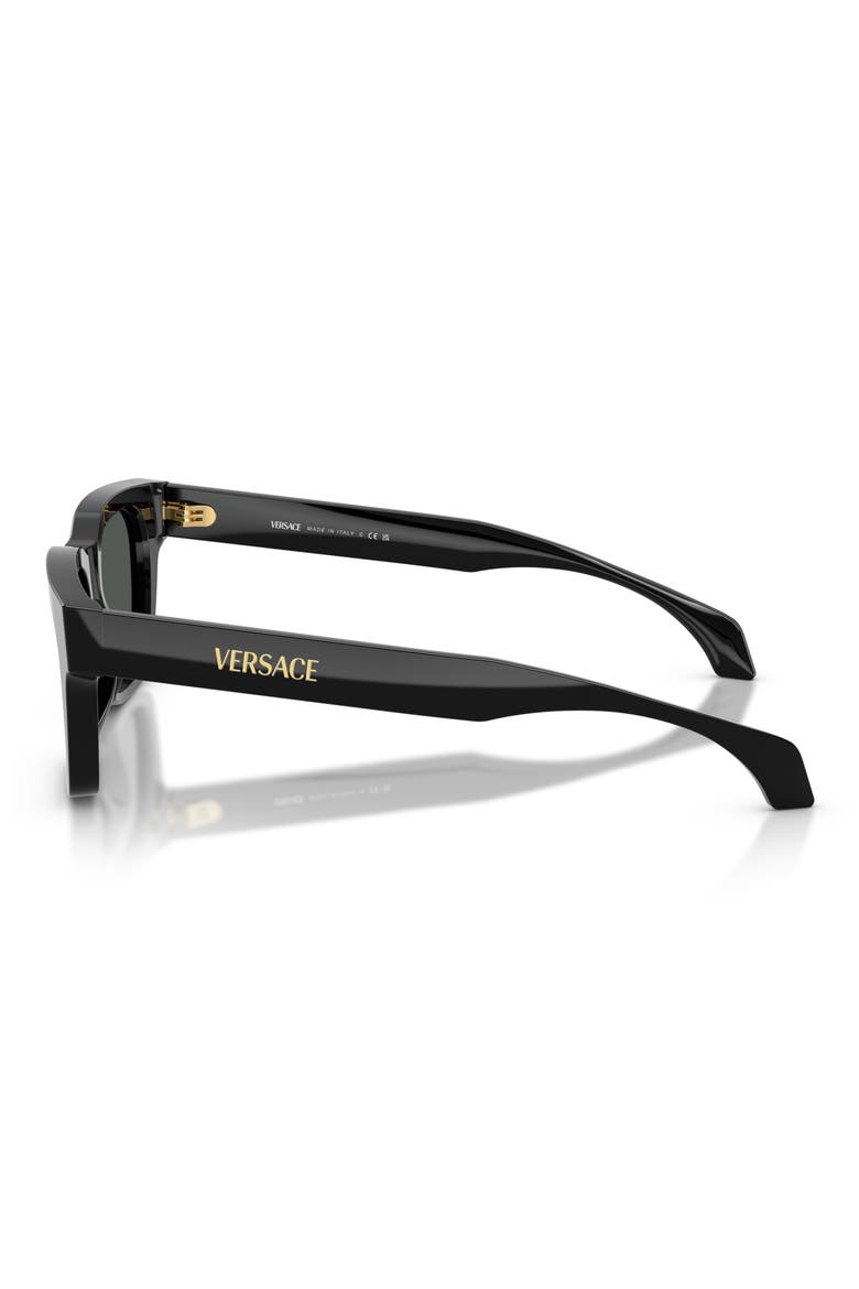 52mm Square Sunglasses, Alternate, color, BLACK/ DARK GREY