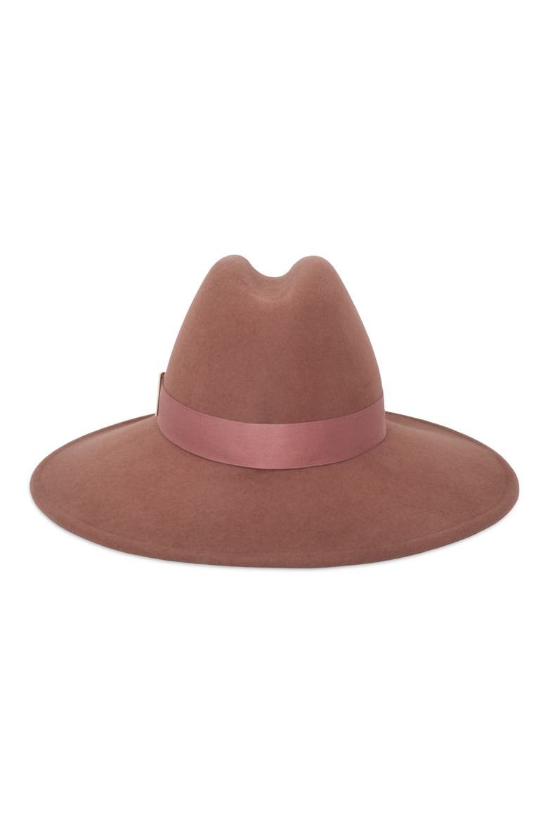 Requiem Wool Blend Felt Fedora, Alternate, color, CLAY
