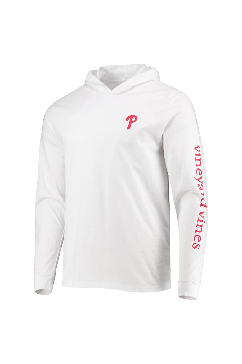 Men's Vineyard Vines White Philadelphia Phillies Logo Hoodie Long Sleeve T-Shirt, Alternate, color, White