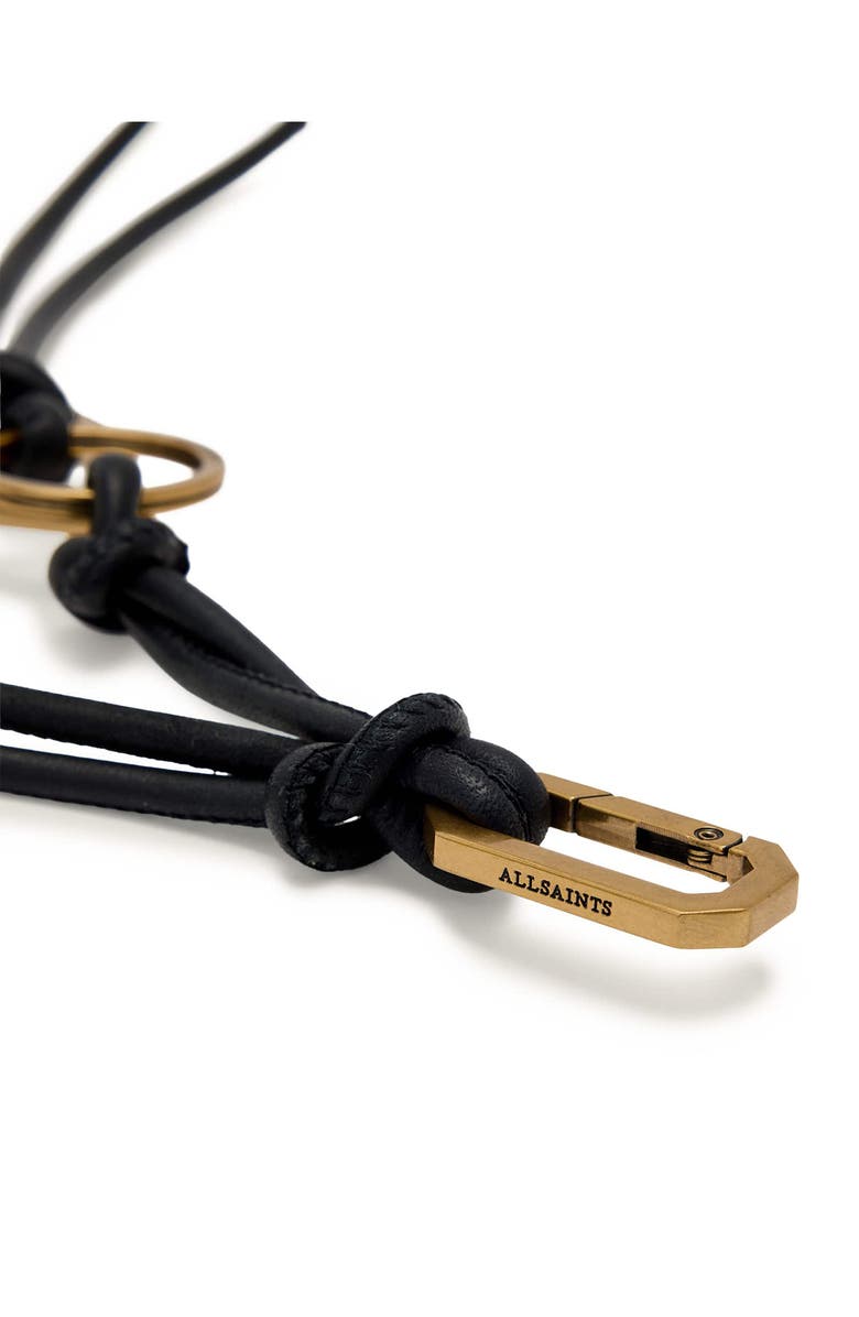 AllSaints Wishbone Bag Charm, Alternate, color, Black/ Gold