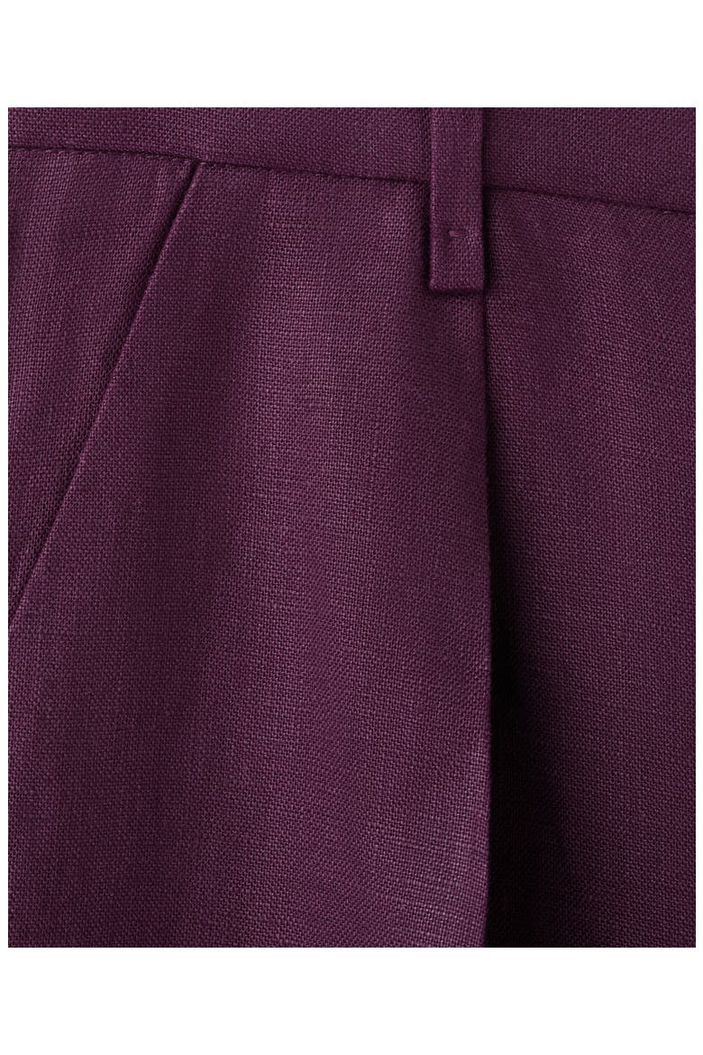 Linen Bermuda Shorts, Alternate, color, PURPLE