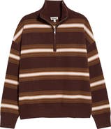 STAUD Hudson Quarter Zip Cashmere Sweater