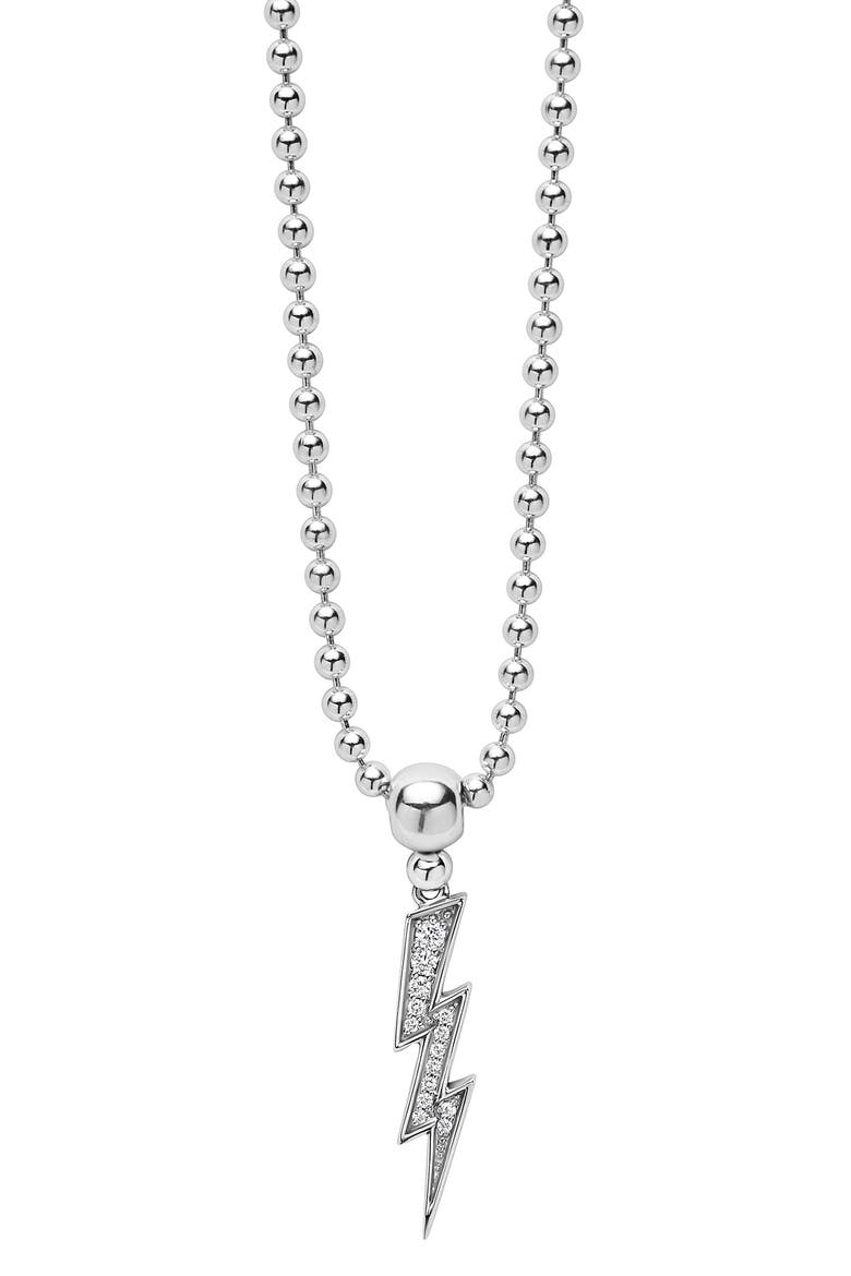 Caviar Spark Lightning Bolt Diamond Pendant Necklace video