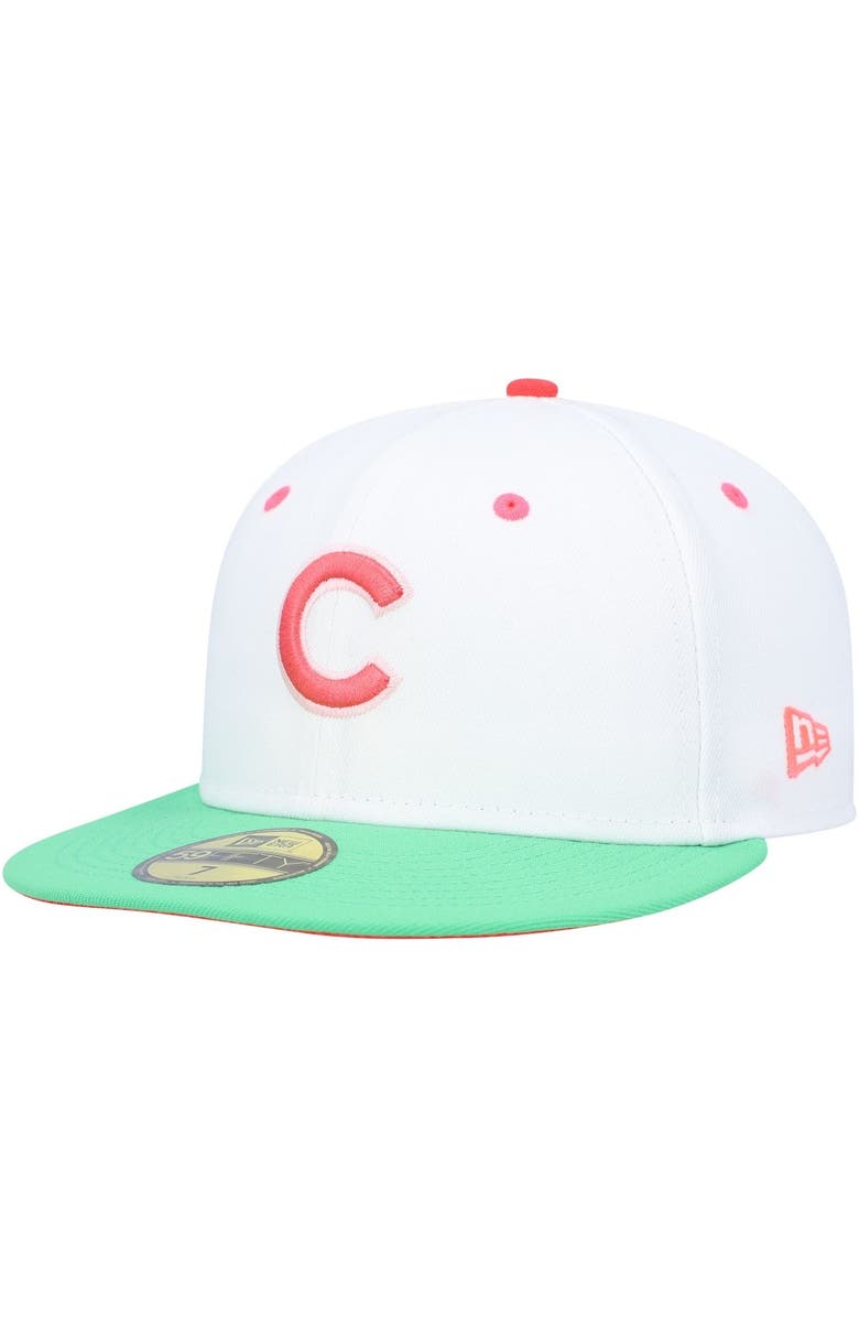 New Era Men's New Era White/Green Chicago Cubs  Watermelon Lolli 59FIFTY Fitted Hat, Alternate, color, 