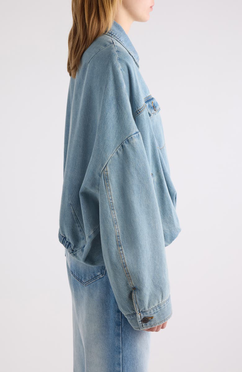 Dries Van Noten Vesto Bubble Hem Denim Jacket, Alternate, color, Denim
