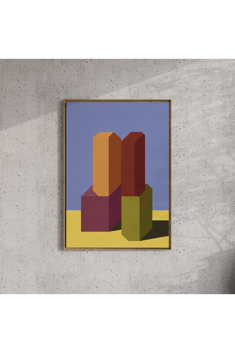 Form and Structure No. 09 Geometric Abstract Art Print, Alternate, color, Natural Oak Frame - 12x16