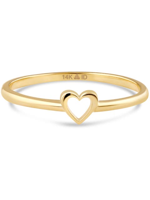 Open Heart Ring in 14K Gold