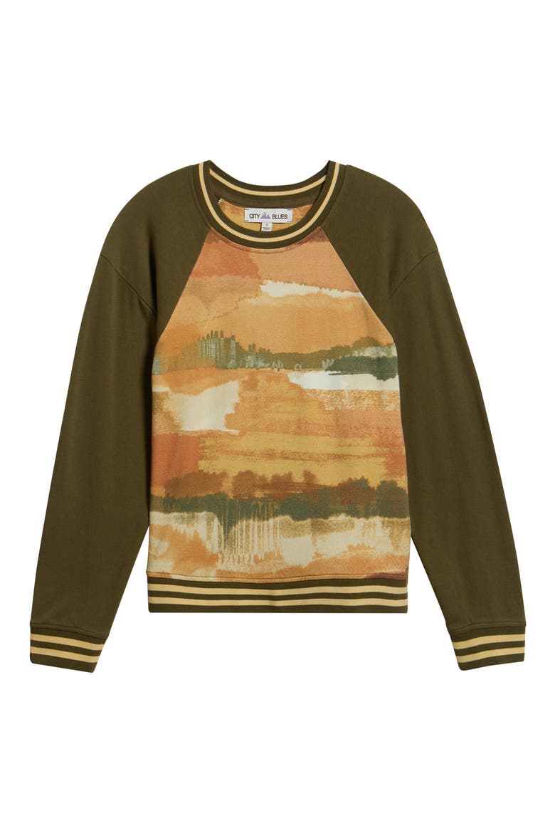 Landscape Graphic Sweatshirt, Alternate, color, OLIVE