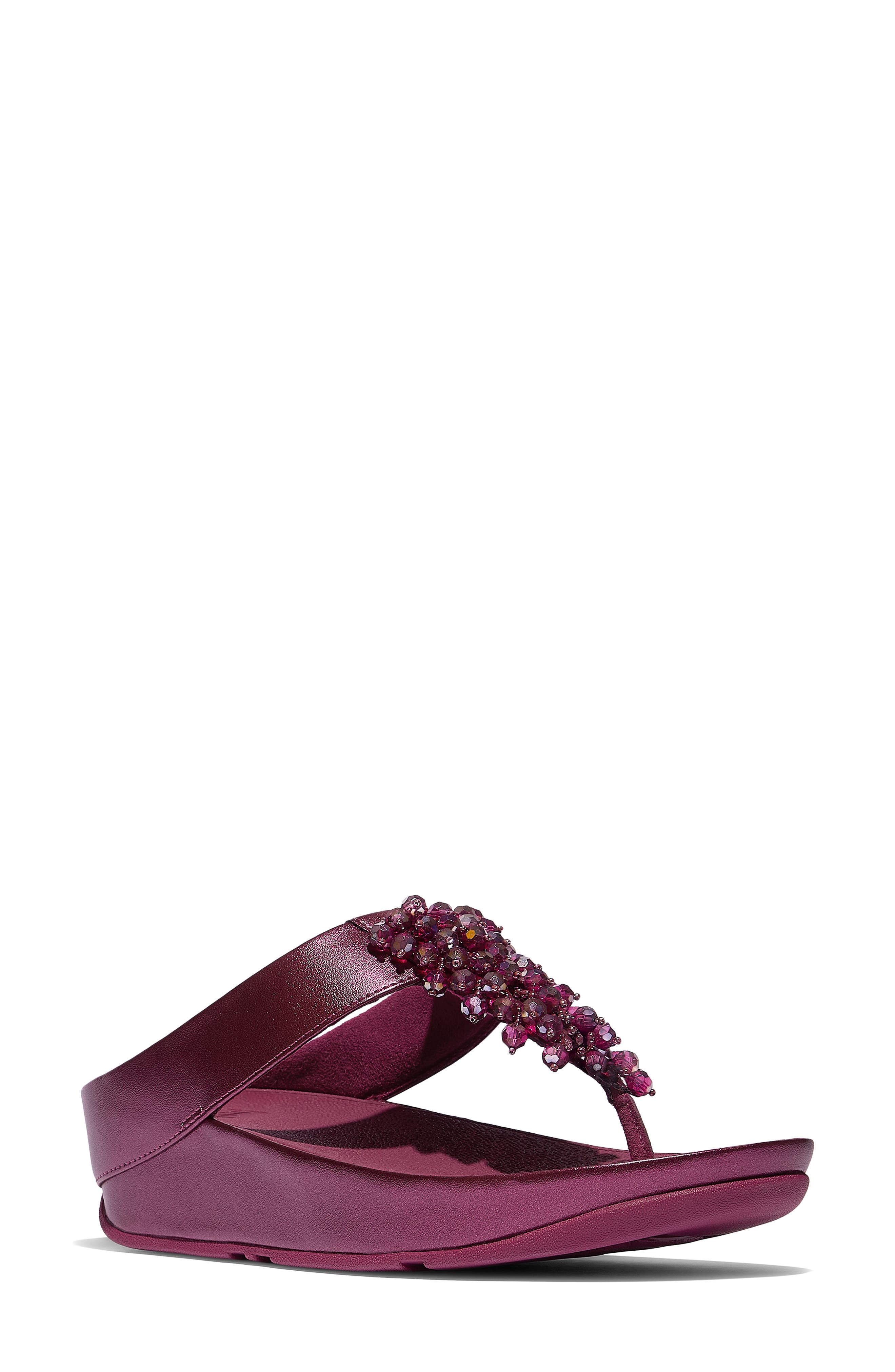 FitFlop Rumba Iridescent Beaded Post Toe Wedge Sandal