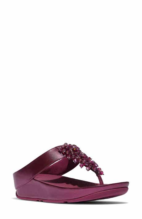 FitFlop Rumba Iridescent Beaded Post Toe Wedge Sandal