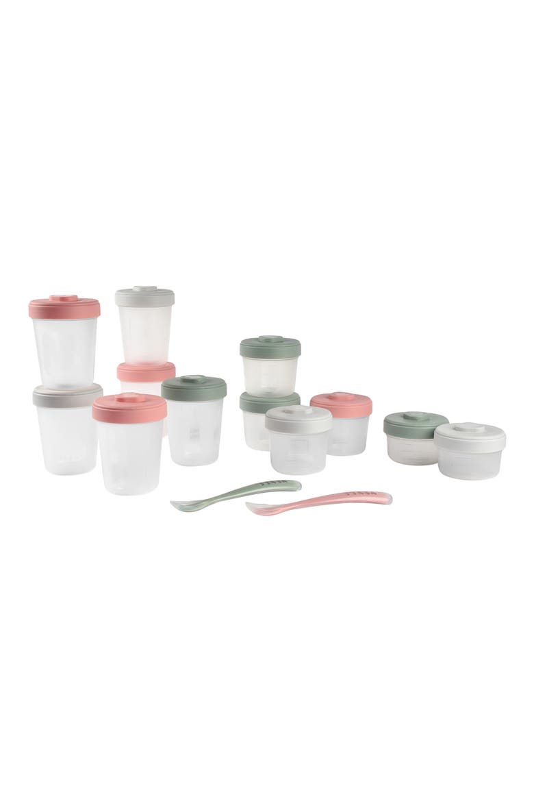 12-Piece Clip Portion Container & Spoon Set, Main, color, EUCALYPTUS