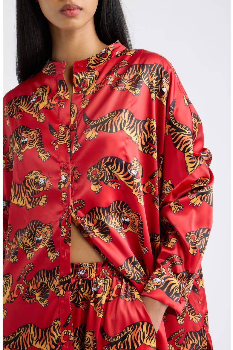 Satin Playsuit Set, Alternate, color, RED TIGER