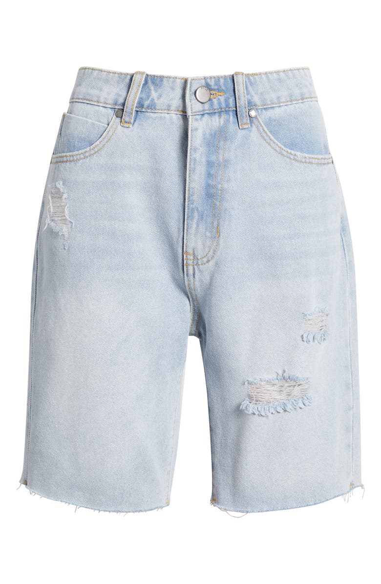 PTCL Nola High Waist Deconstructed Cutoff Bermuda Shorts, Alternate, color, Faded Indigo Decon