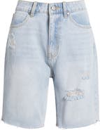 PTCL Nola High Waist Deconstructed Cutoff Bermuda Shorts