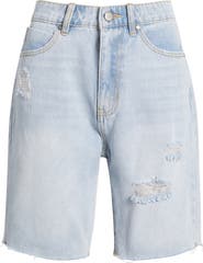 PTCL Nola High Waist Deconstructed Cutoff Bermuda Shorts