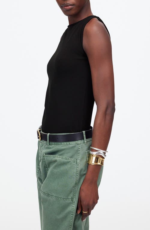 Madewell Low-back Cap-sleeve Tee In Jet Black