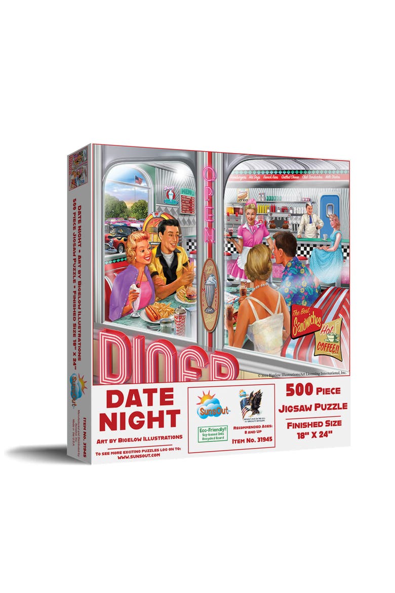 Date Night 500 piece Jigsaw Puzzle for Adults, Main, color, Multicolor