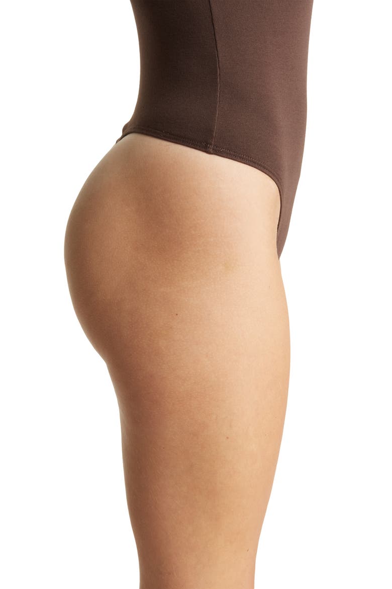 One Shoulder Knit Bodysuit, Alternate, color, BROWN JAVA