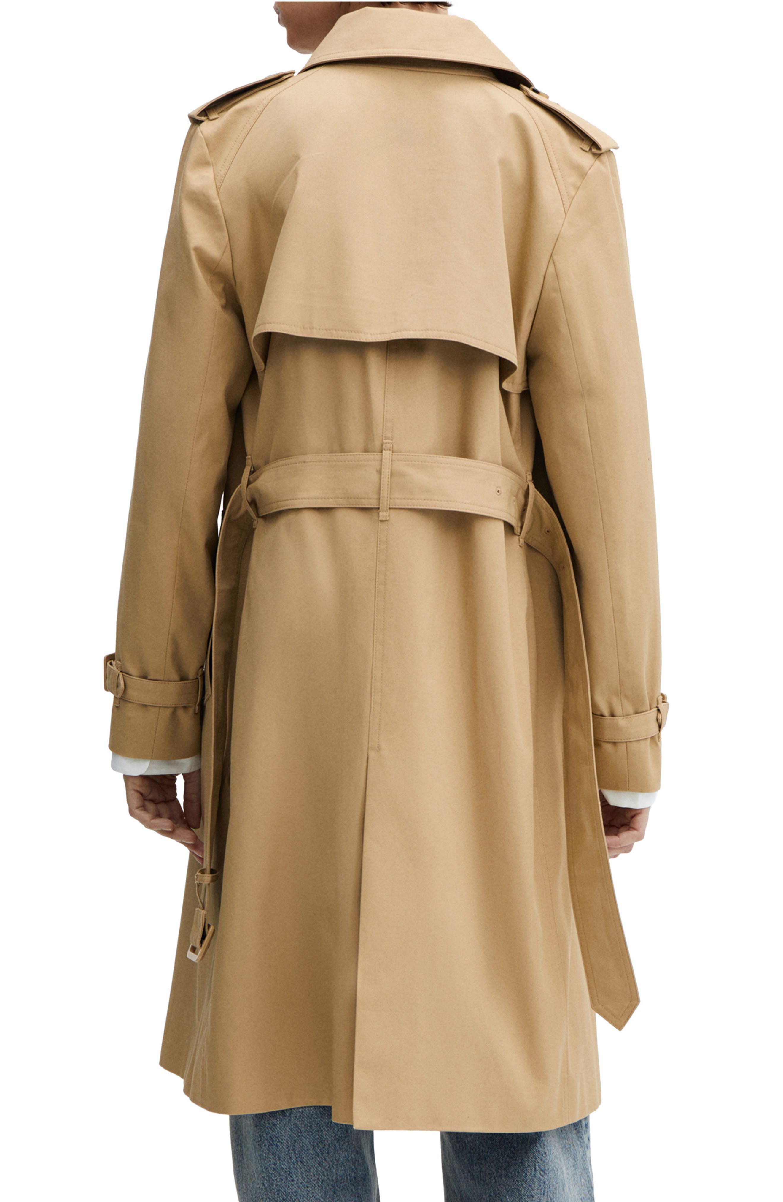 Classic Double Breasted Water Repellent Cotton Trench Coat - image 2