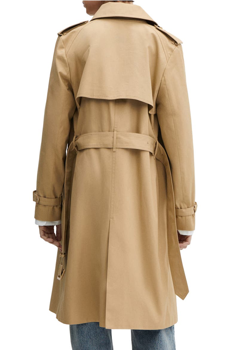 Classic Double Breasted Water Repellent Cotton Trench Coat, Alternate, color, BEIGE