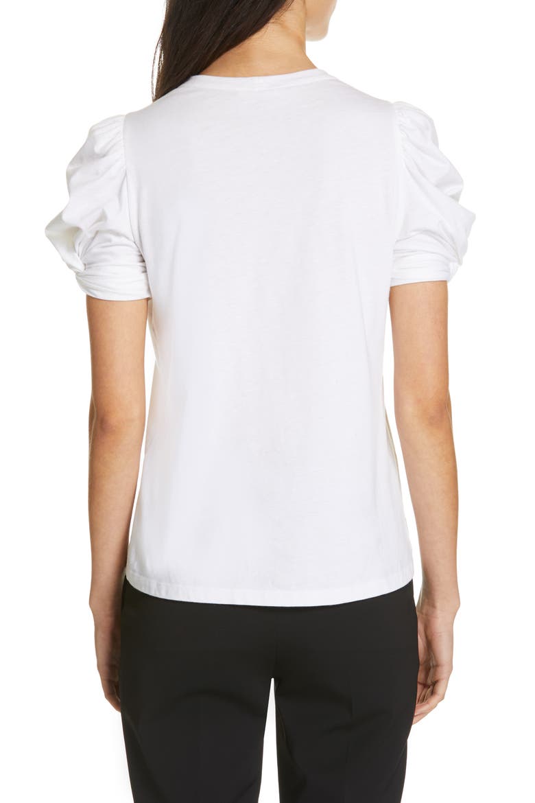Kati Twist Sleeve Tee, Alternate, color, WHITE