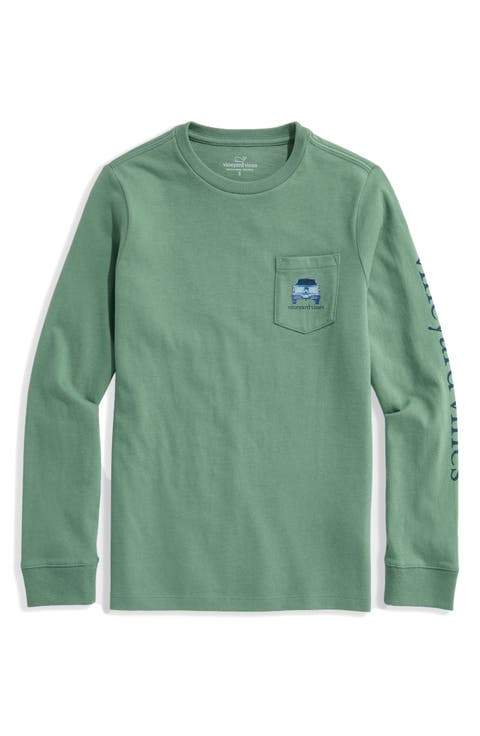 Kids' Pickup Truck Graphic Long Sleeve Pocket T-Shirt