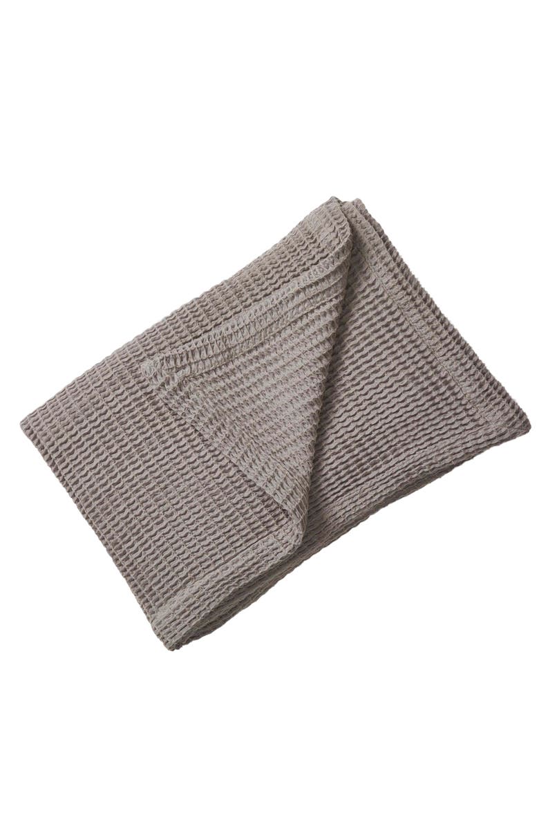 Casper Organic Cotton Waffle Knit Throw Blanket, Alternate, color, Rain