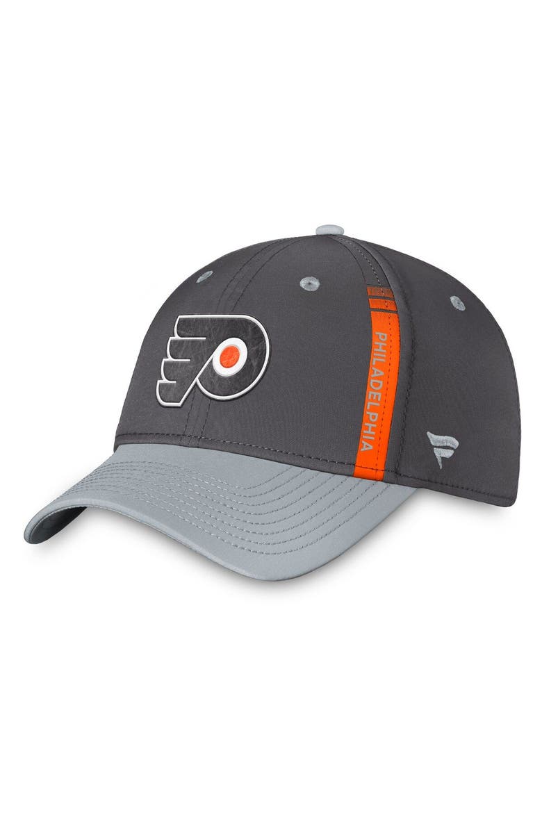 FANATICS Men's Fanatics Branded Charcoal/Gray Philadelphia Flyers Authentic Pro Home Ice Flex Hat, Alternate, color, 