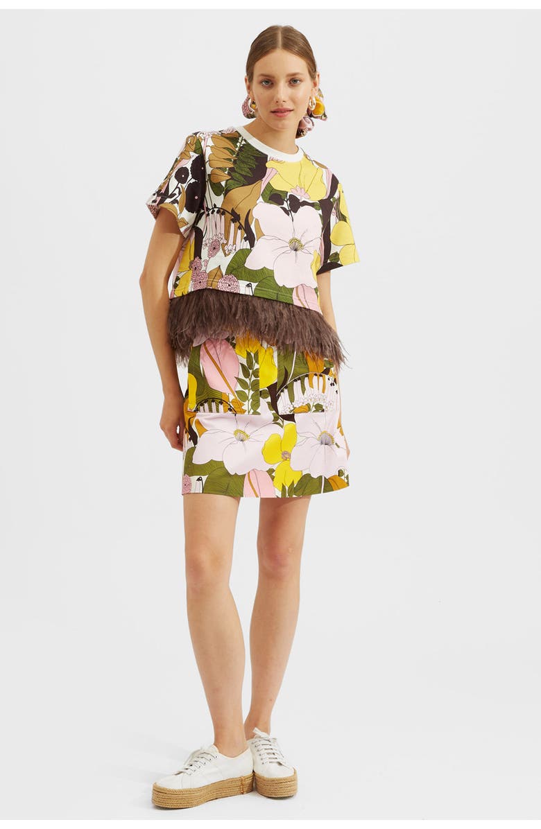 La DoubleJ Short Skirt Big Flower Rose Pink, Alternate, color, Big Flower Rose Pink