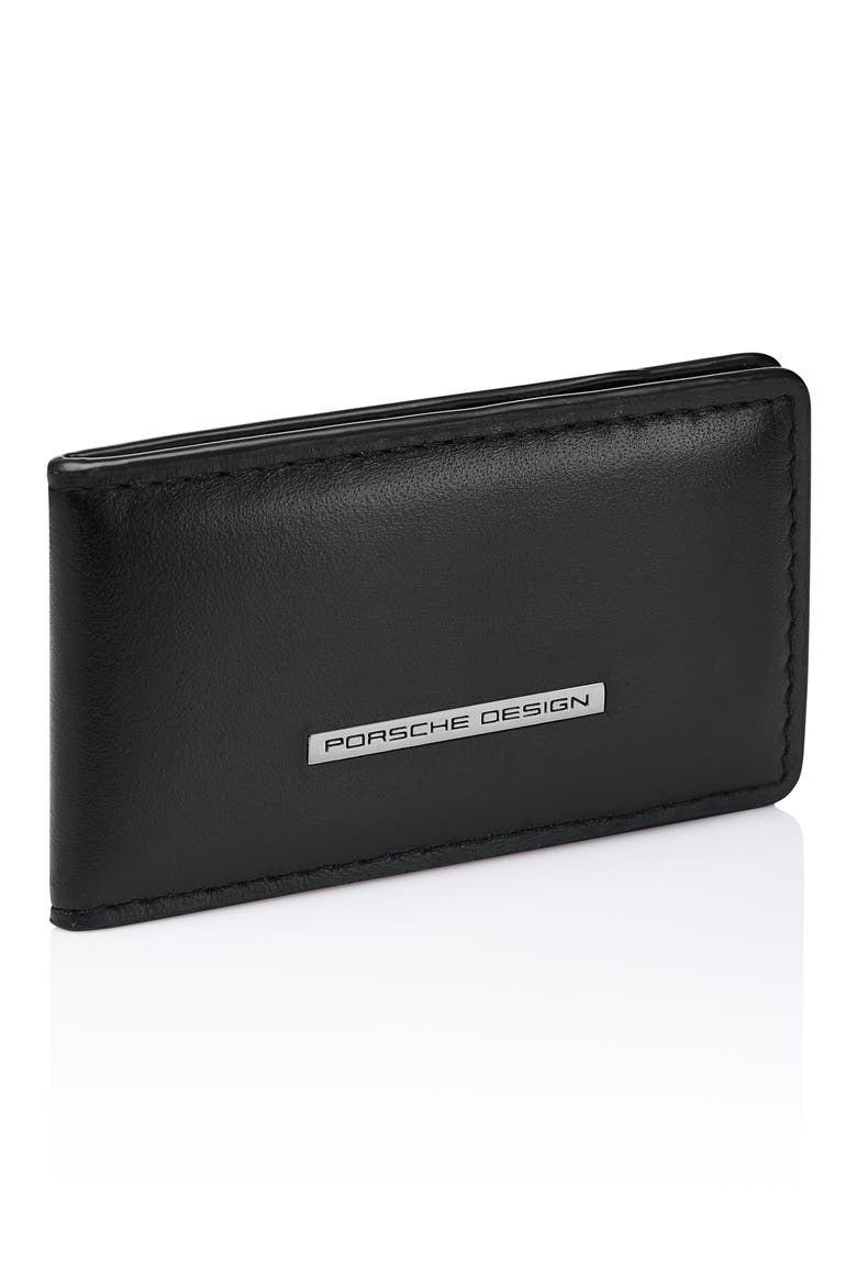 Roadster Classic Magnetic Leather Money Clip, Alternate, color, BLACK