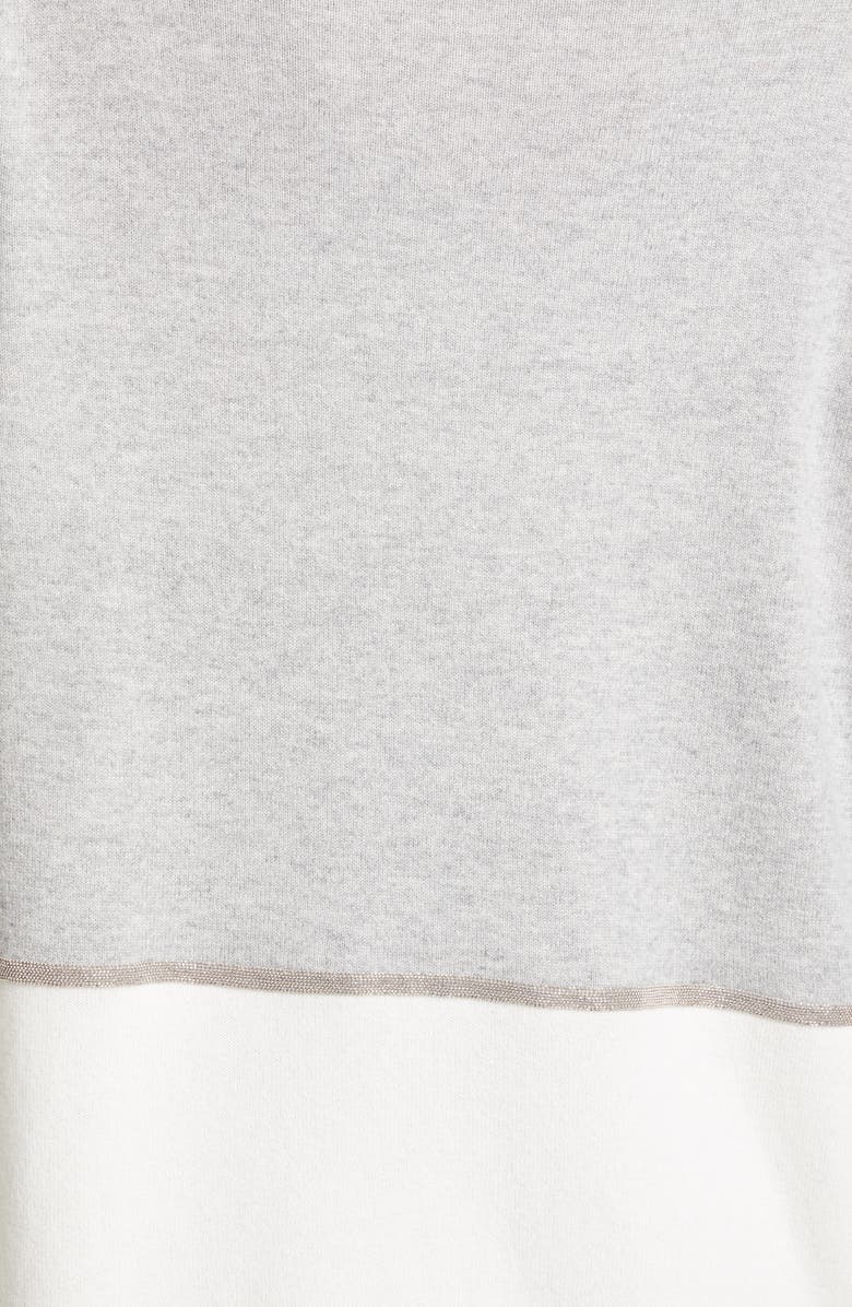 Fabiana Filippi Bicolor Chain Trim Wool, Silk and Cashmere Sweater, Alternate, color, 