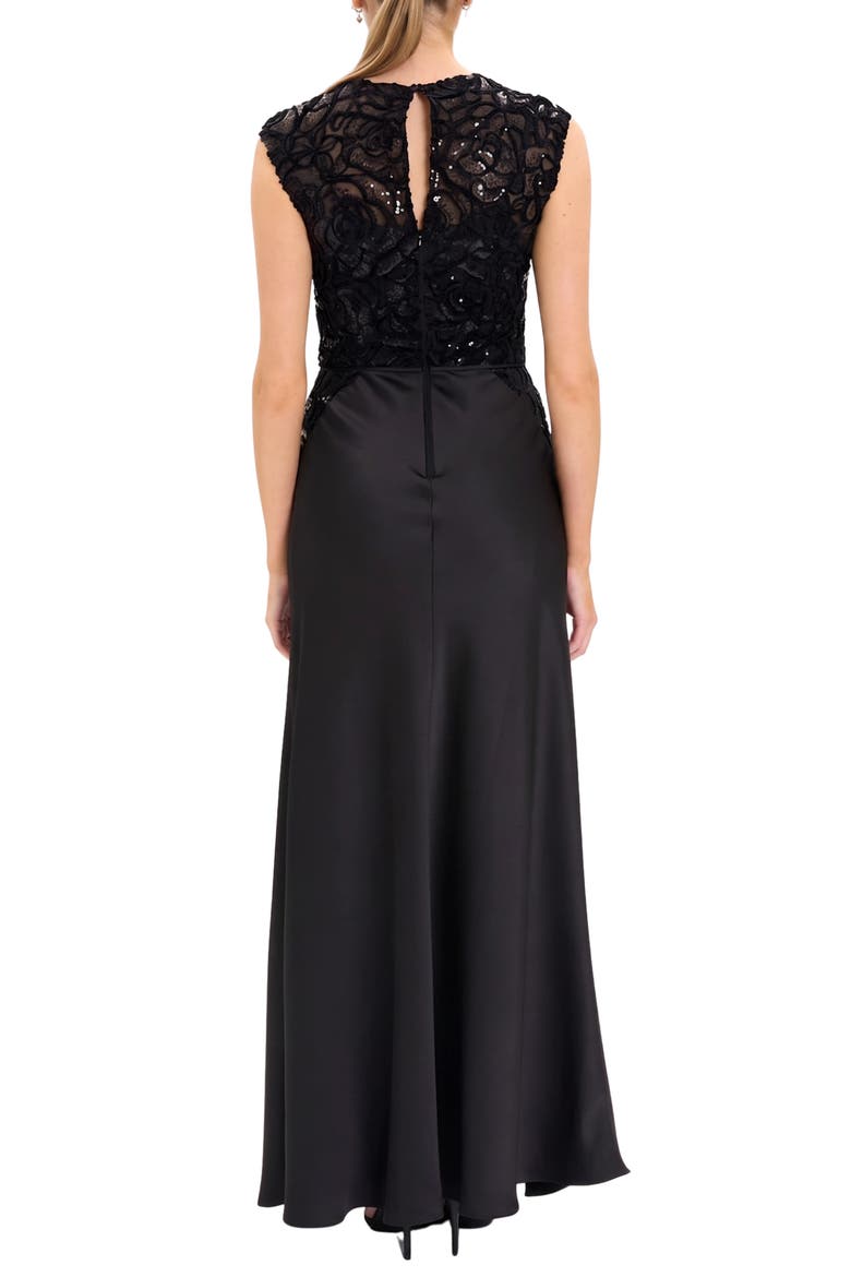 Lace Bodice Gown, Alternate, color, BLACK/ BLACK/ PALE BLUSH
