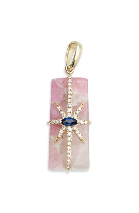 Tourmaline Diamond & Sapphire Charm