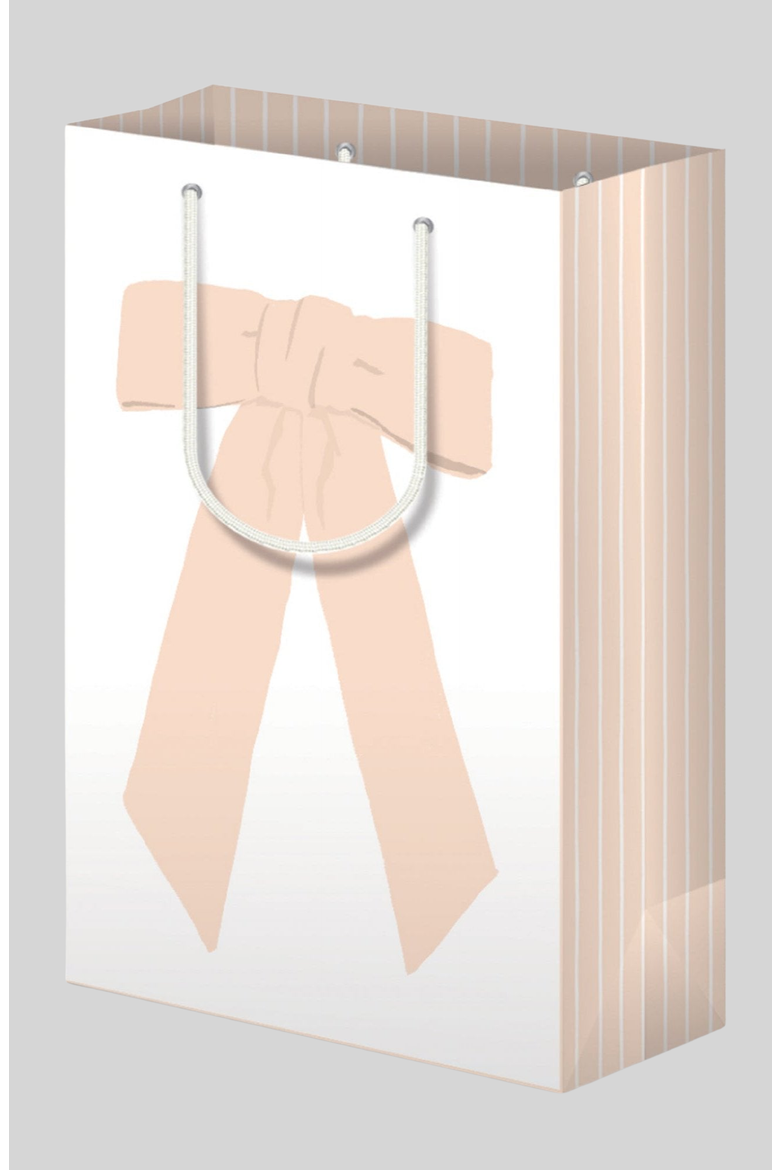Bow Gift Bag Set of 3, Alternate, color, White / Peach