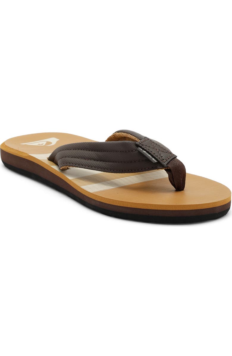 Quiksilver Carver Flip Flop, Main, color, Brown