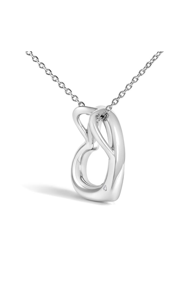 Haus of Brilliance Sterling Silver Bezel Set Diamond Accent Heart Pendant Necklace, Alternate, color, Silver