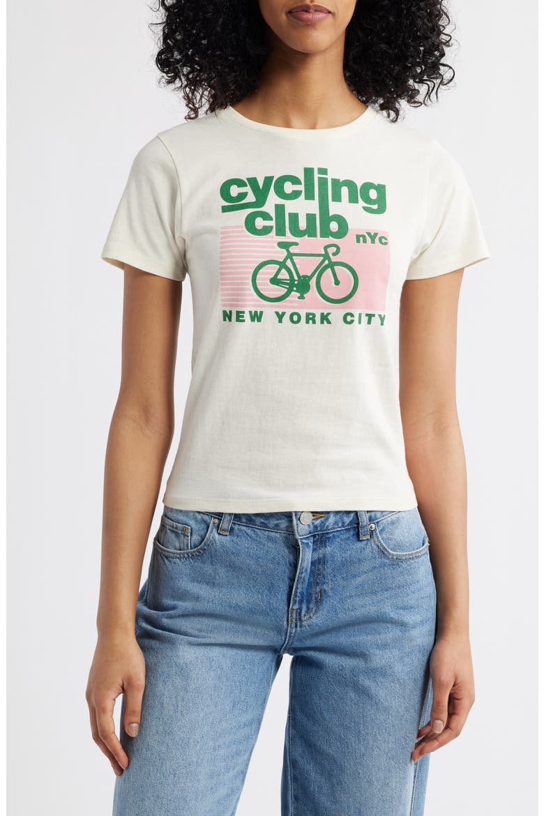 Cycling Club Graphic T-Shirt, Main, color, MARSHMALLOW
