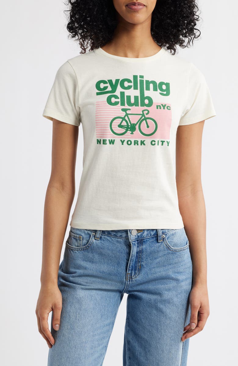 GOLDEN HOUR Cycling Club Graphic T-Shirt, Main, color, Marshmallow