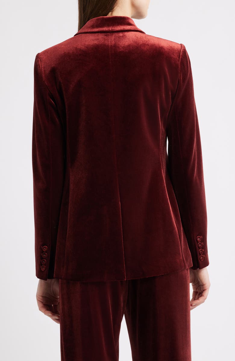Elie Tahari The Lucia Velvet Blazer, Alternate, color, Burgundy Bordeaux