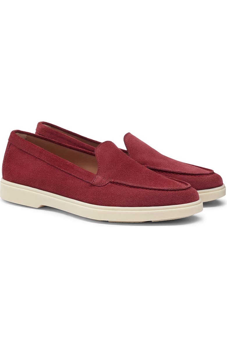 Santoni Women's suede loafer, Alternate, color, Red