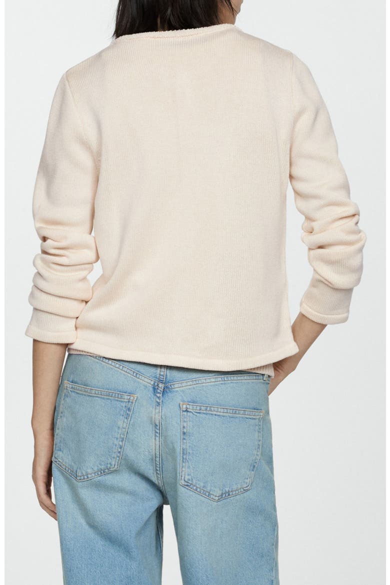 Crest Button Cardigan, Alternate, color, ECRU