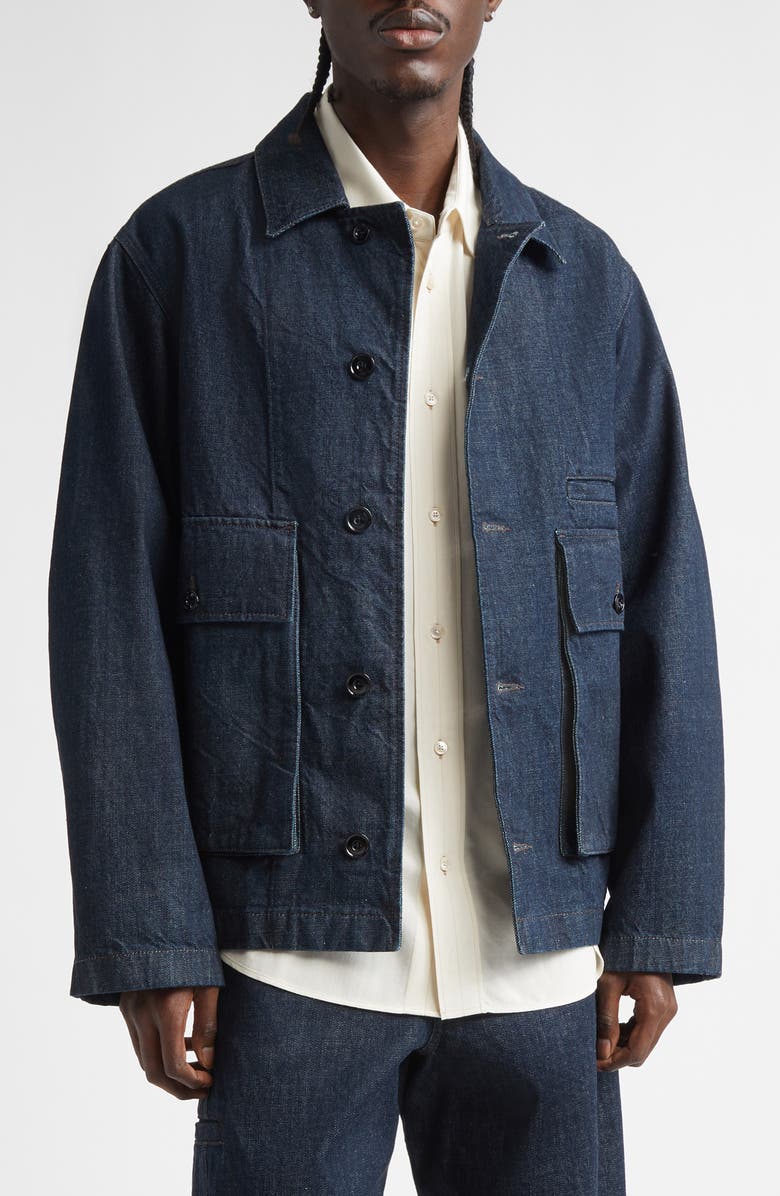 Lemaire Boxy Denim Jacket, Main, color, Denim Indigo