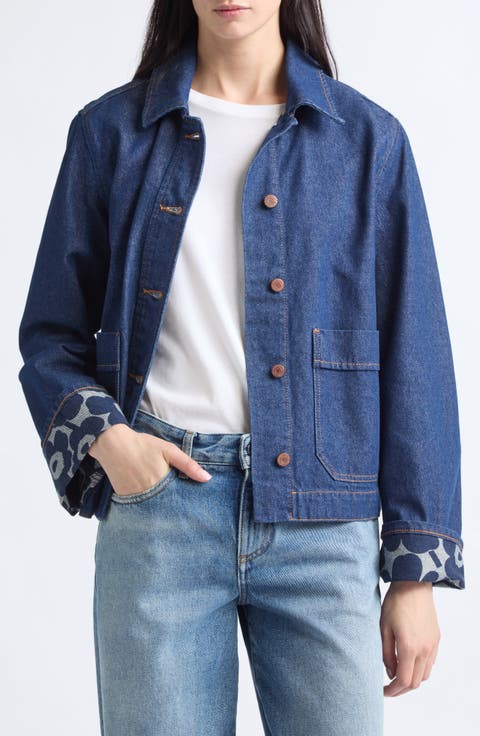Maridenim Käänteet Mini Unikko Lining Denim Jacket