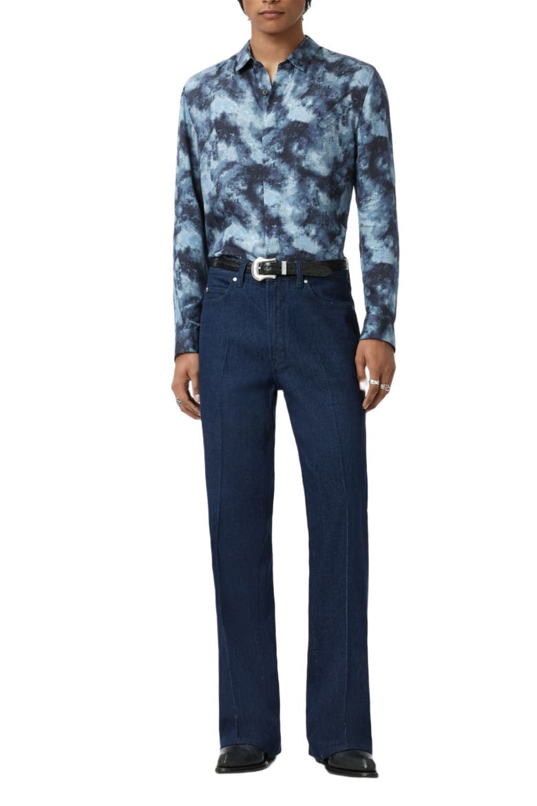 Rodney Hidden Placket Button-Up Shirt, Alternate, color, TITANIUM BLUE