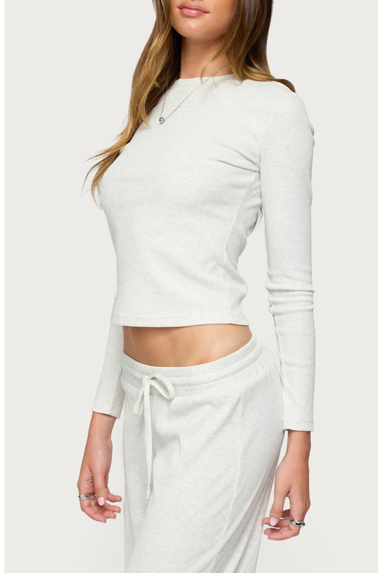 Cicilia Ribbed Long Sleeve T-Shirt, Alternate, color, GRAY-MELANGE